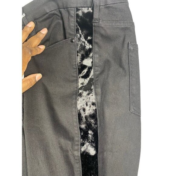 Good American Womens Legs‎ Paneled Velvet Skinny Jeans Black Pockets Plus SZ 24 - Picture 6 of 11